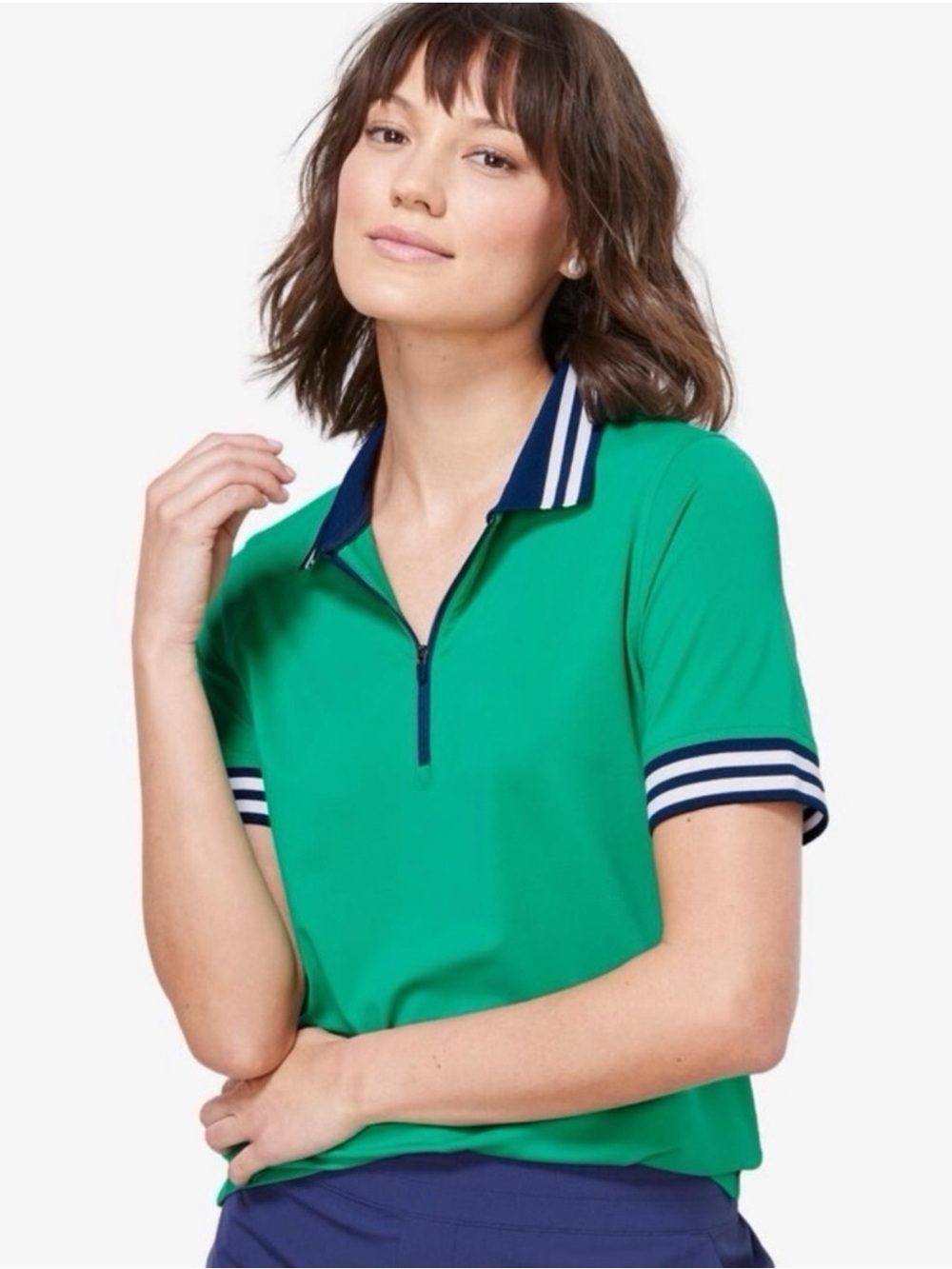 Vineyard Vines Palmero Zip-Placket Short Sleeve Preppy Polo Top Size Sma…